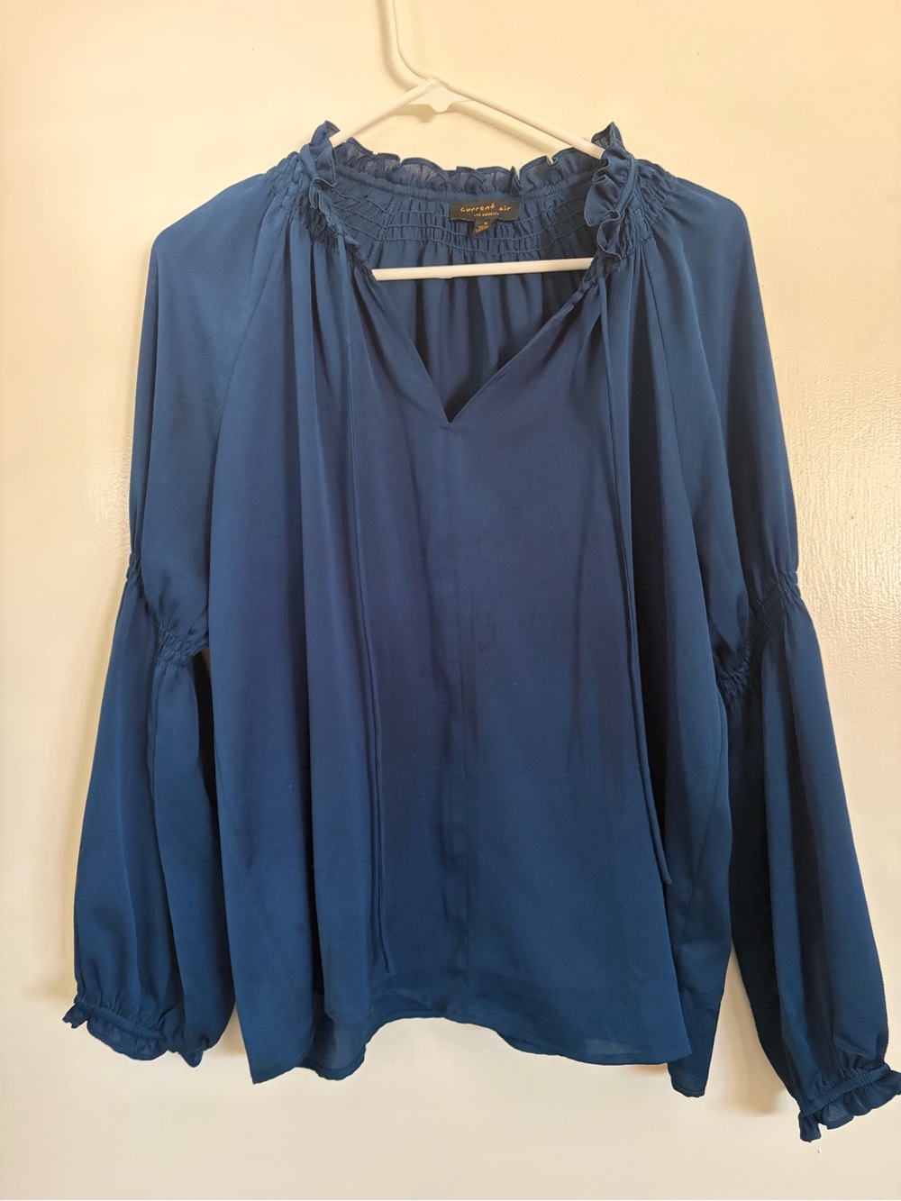 Current Air Teal Peasant Blouse